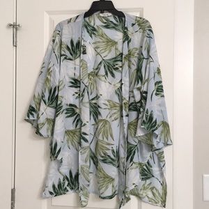Boutique Palm leaf print kimono